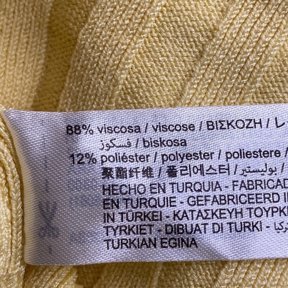 NWT. Zara Yellow Jewel Buttons Knit Polo Shirt. Size M. - Picture 10 of 11